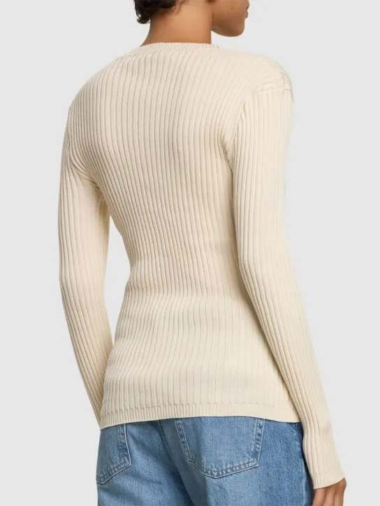 Magda Butrym   Embroidered cotton knit cardigan 