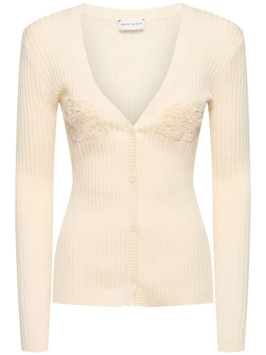 Magda Butrym   Embroidered cotton knit cardigan 