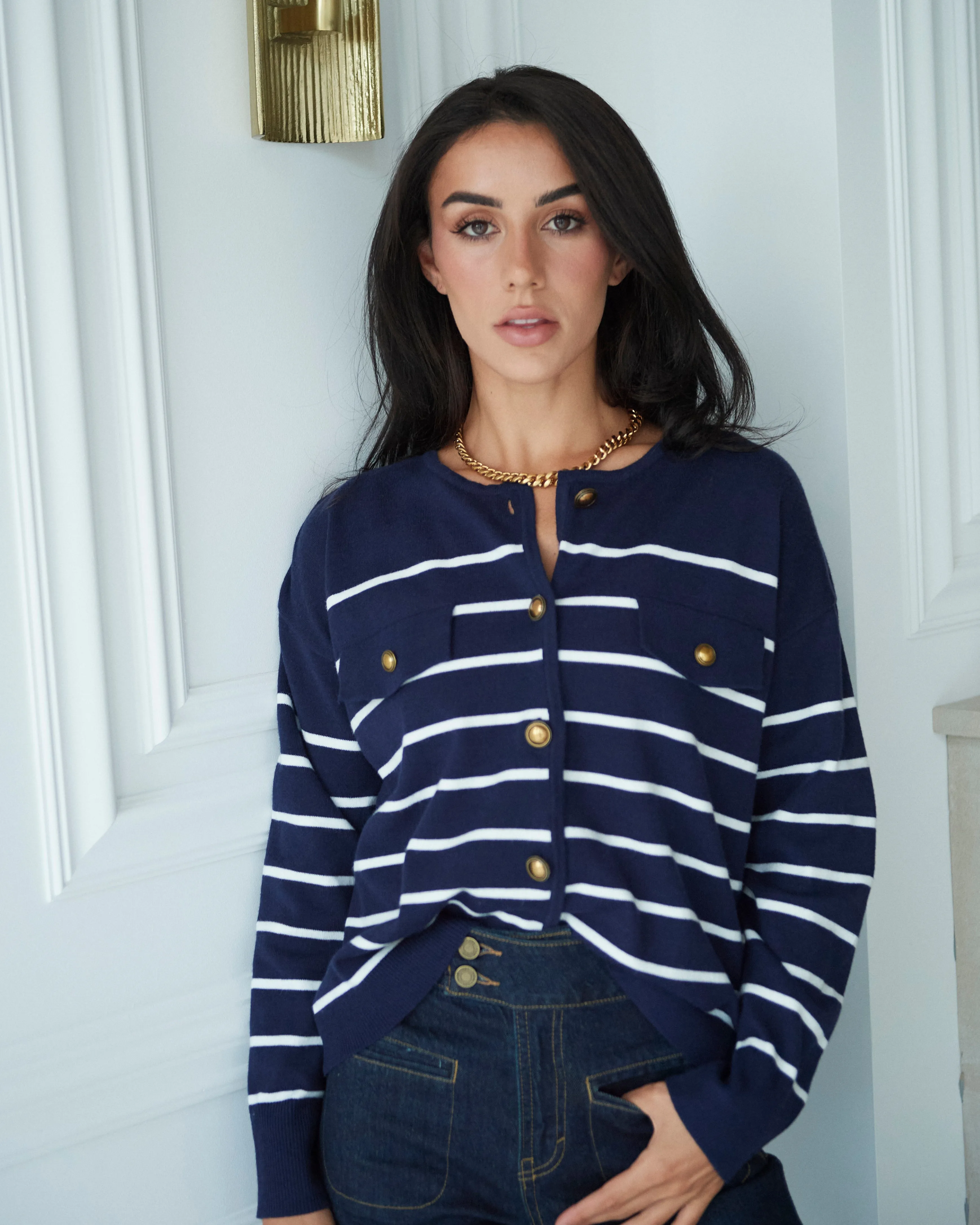 Marine Stripe Cardigan