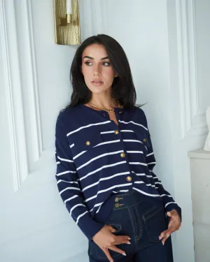 Marine Stripe Cardigan