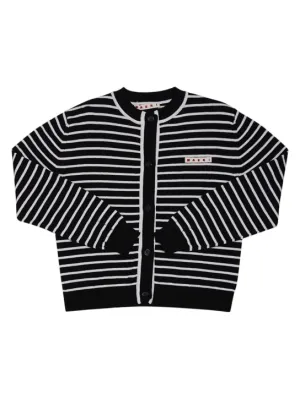 Marni Junior   Striped cotton knit cardigan 