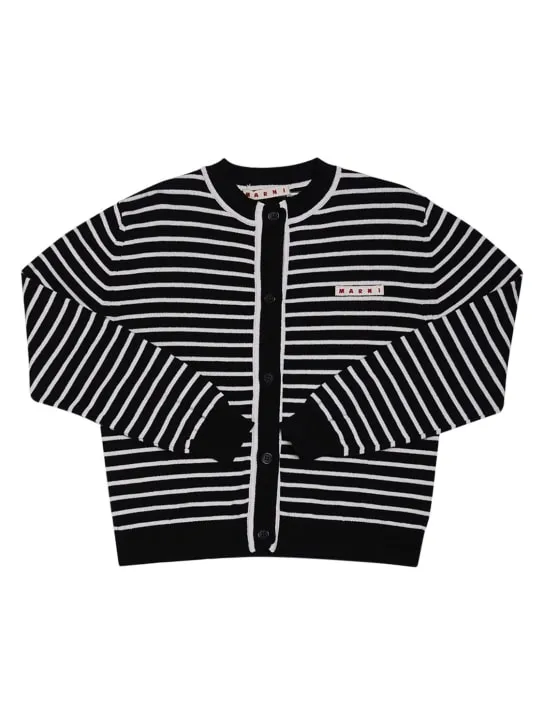 Marni Junior   Striped cotton knit cardigan 