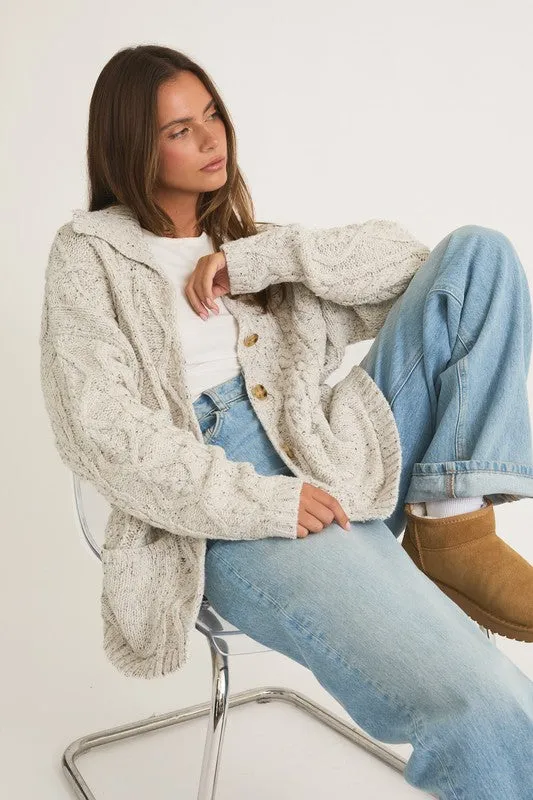 MAYRA FRONT POCKET DETAIL LONG SLEEVE OVERSIZED CARDIGAN XS-L