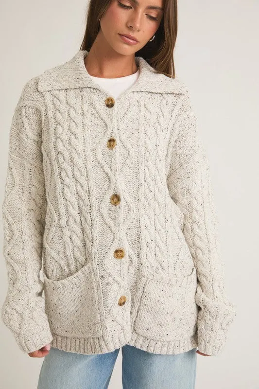 MAYRA FRONT POCKET DETAIL LONG SLEEVE OVERSIZED CARDIGAN XS-L