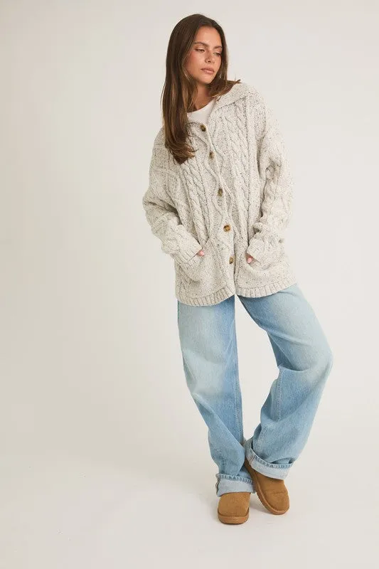 MAYRA FRONT POCKET DETAIL LONG SLEEVE OVERSIZED CARDIGAN XS-L