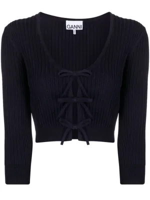 Melange Knit Cropped Cardigan