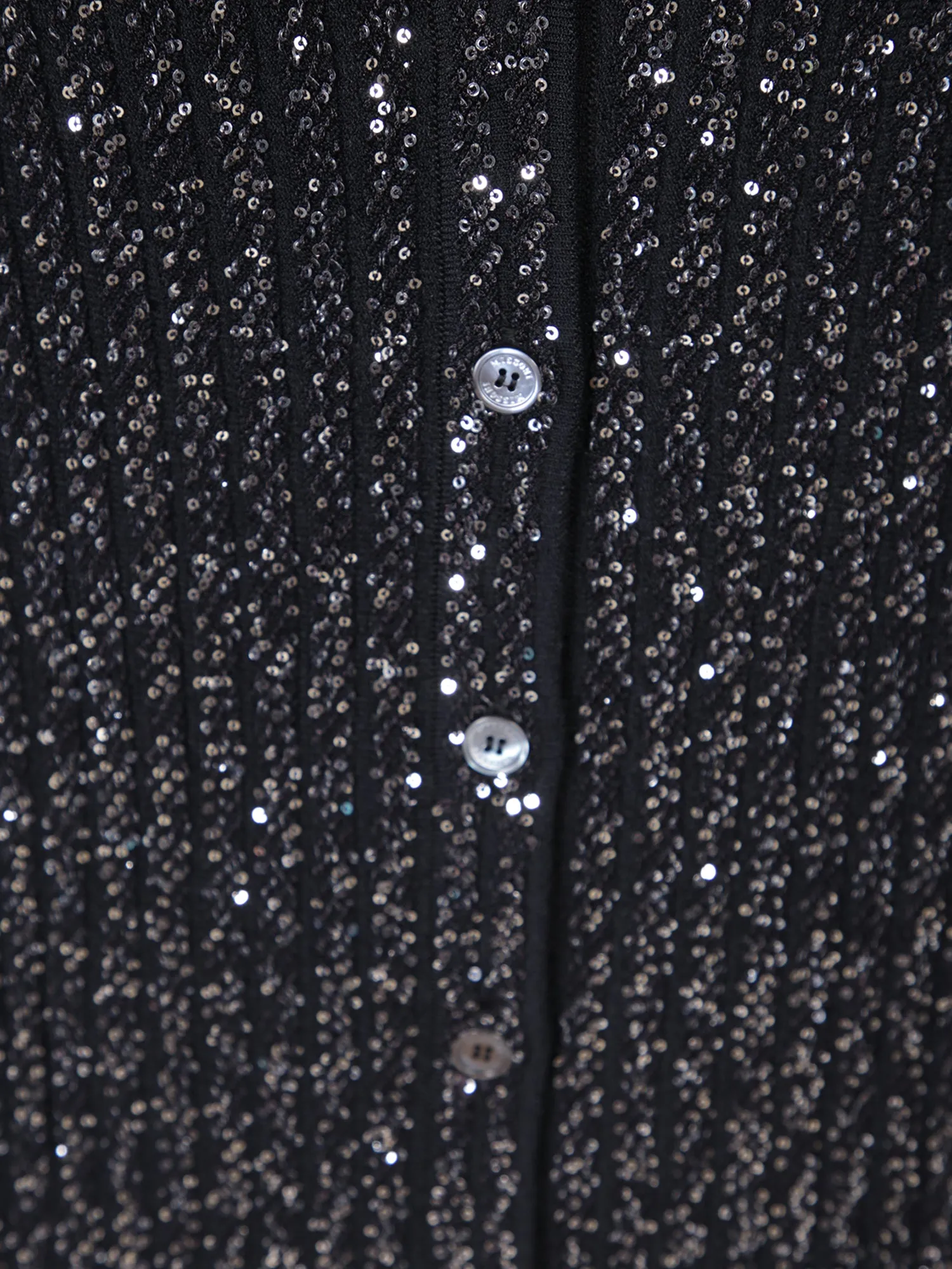 Metallic-threading black cardigan
