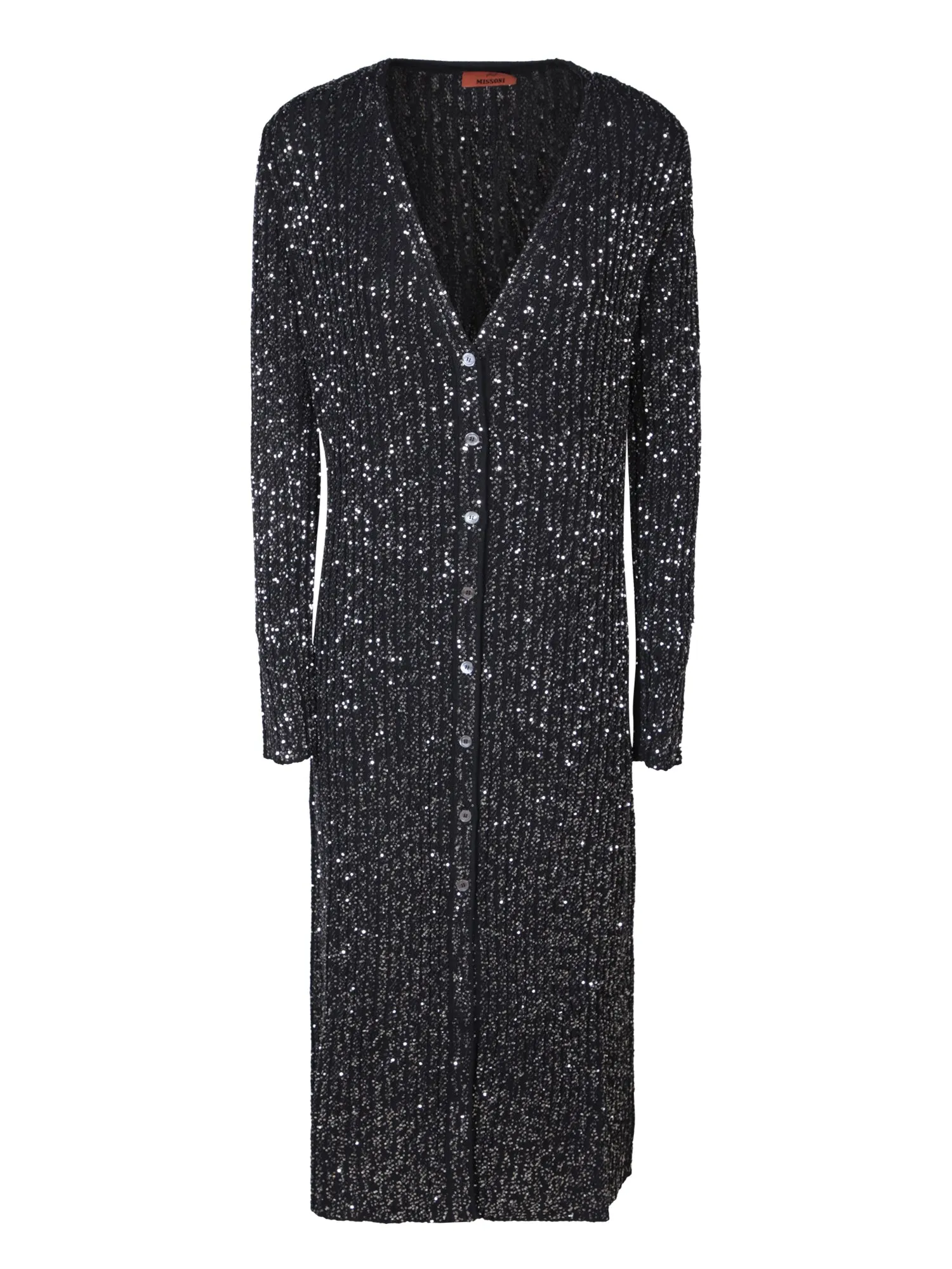 Metallic-threading black cardigan