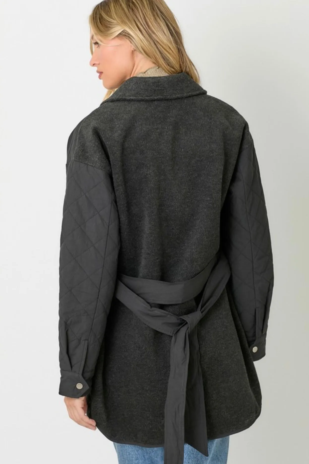Mixed Media Quilted Jackets - 2 Colors!