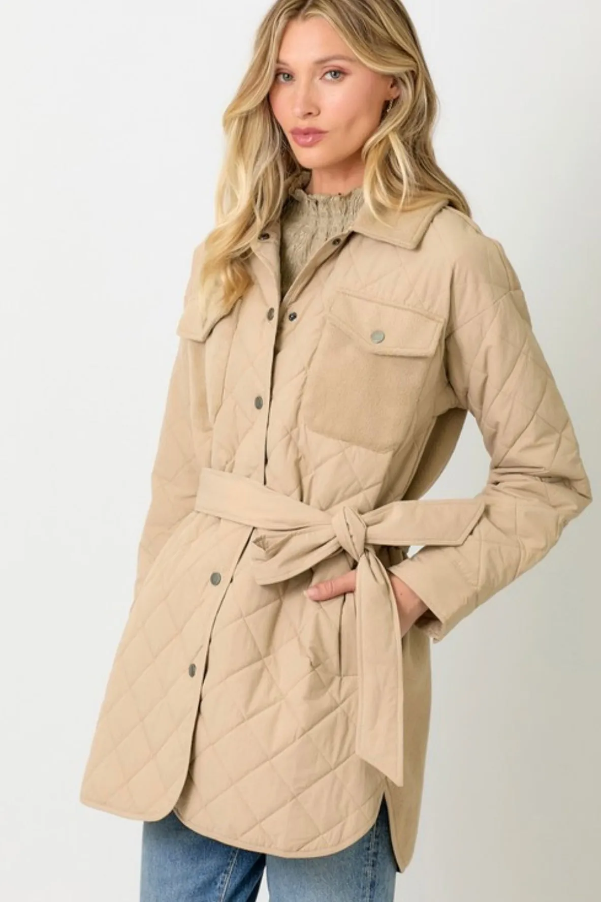 Mixed Media Quilted Jackets - 2 Colors!