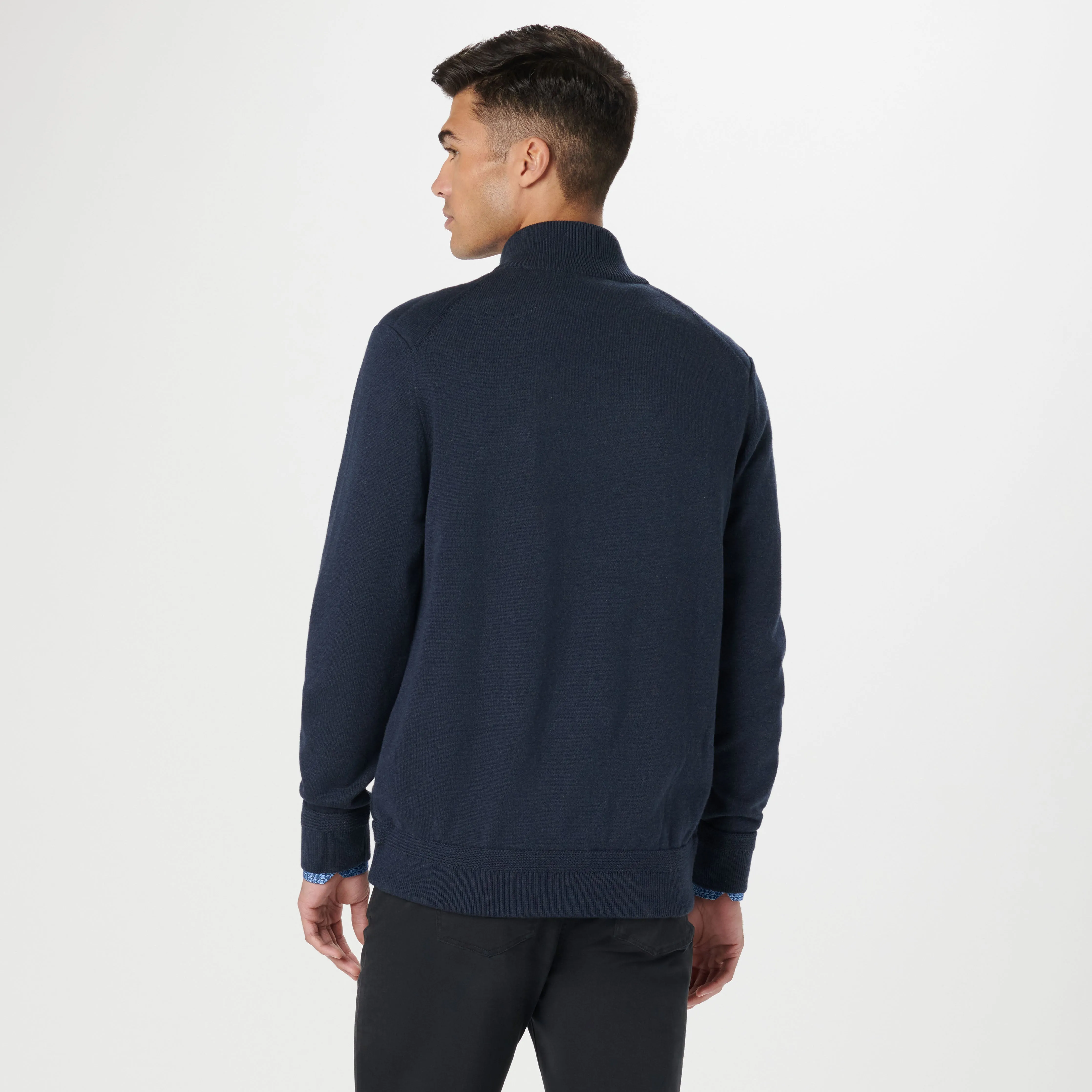 Mock Neck Zip Cardigan