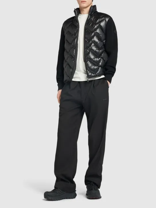 Moncler   Knit &amp; Ripstop down cardigan jacket 