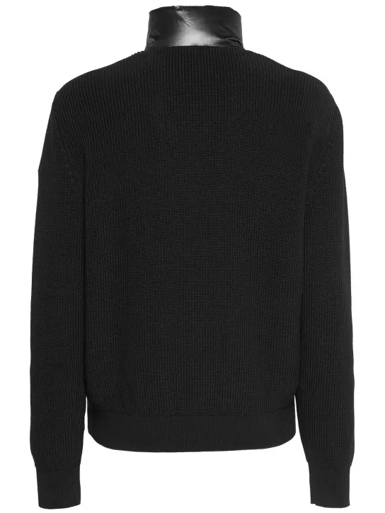 Moncler   Knit &amp; Ripstop down cardigan jacket 