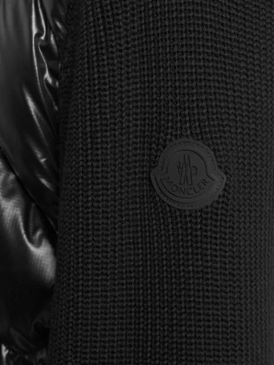 Moncler   Knit &amp; Ripstop down cardigan jacket 