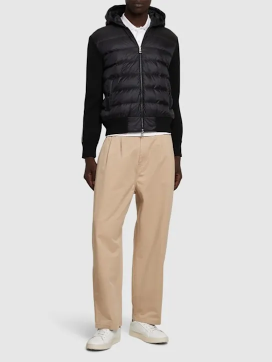 Moncler   Padded nylon &amp; wool down cardigan 