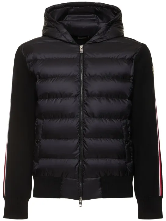 Moncler   Padded nylon &amp; wool down cardigan 