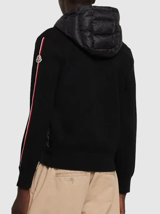 Moncler   Padded nylon &amp; wool down cardigan 