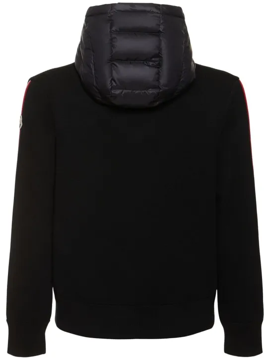 Moncler   Padded nylon &amp; wool down cardigan 