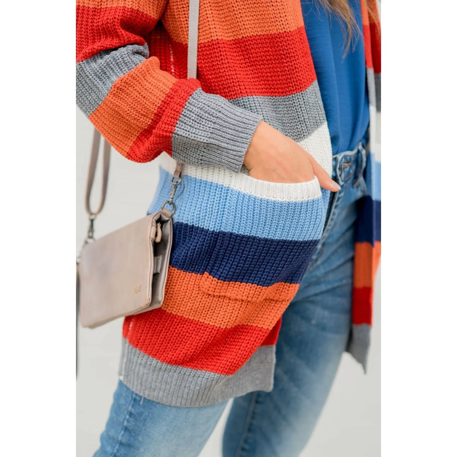 Multi Striped Knit Cardigan