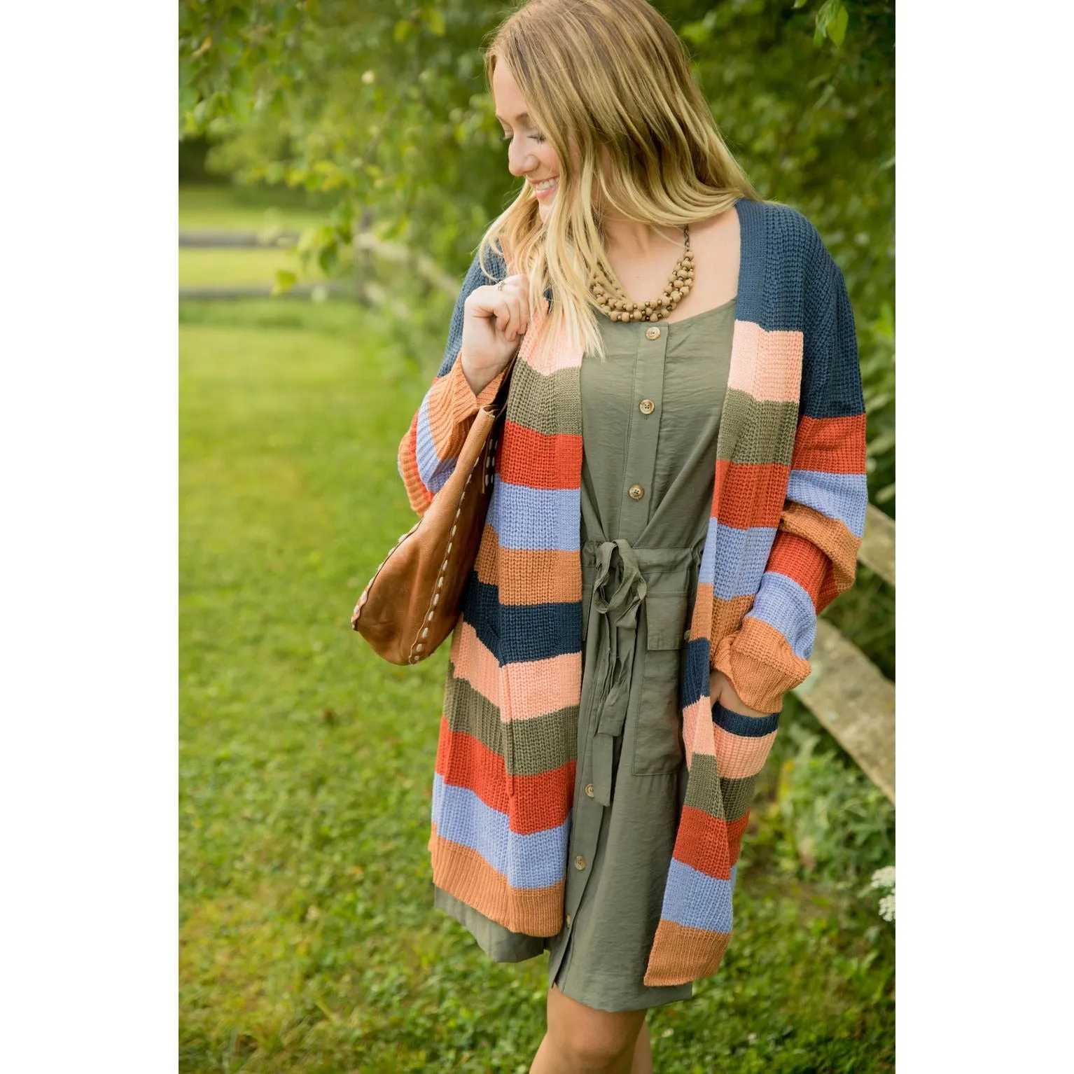 Multi Striped Knit Cardigan
