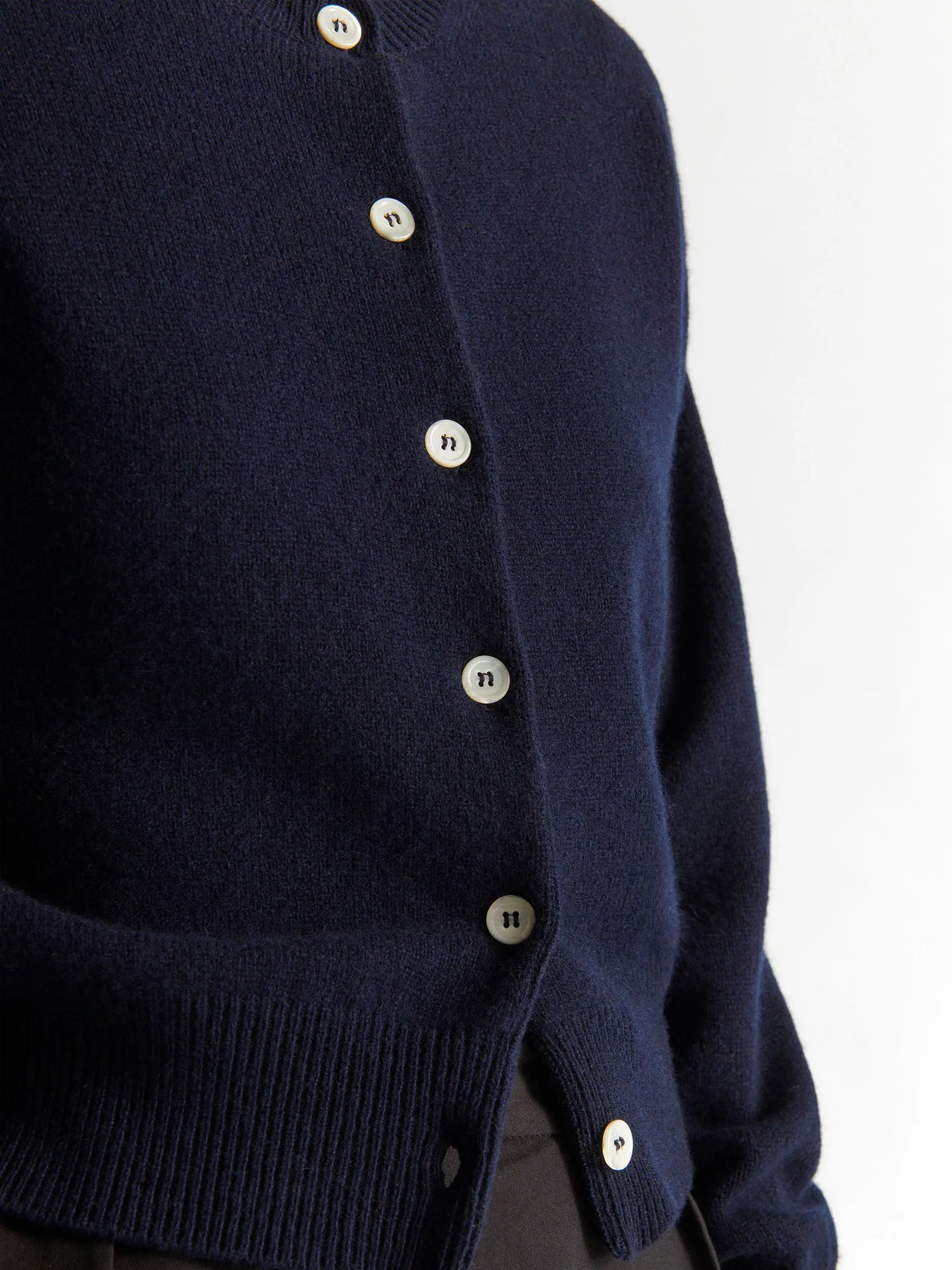 Navy Ada Geelong crewneck cardigan