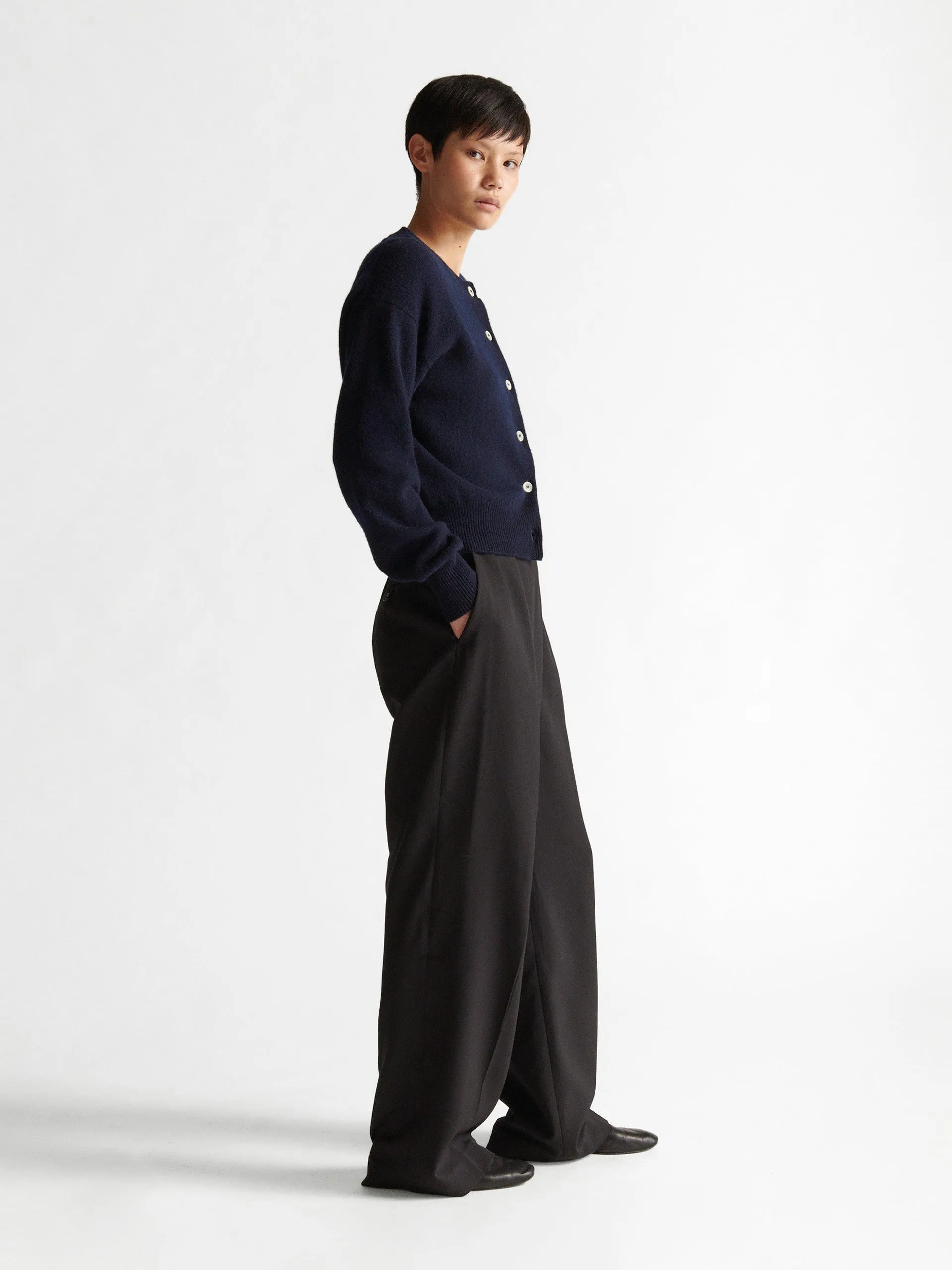 Navy Ada Geelong crewneck cardigan
