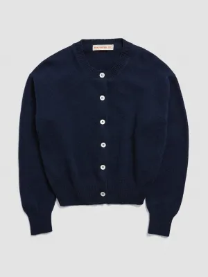 Navy Ada Geelong crewneck cardigan