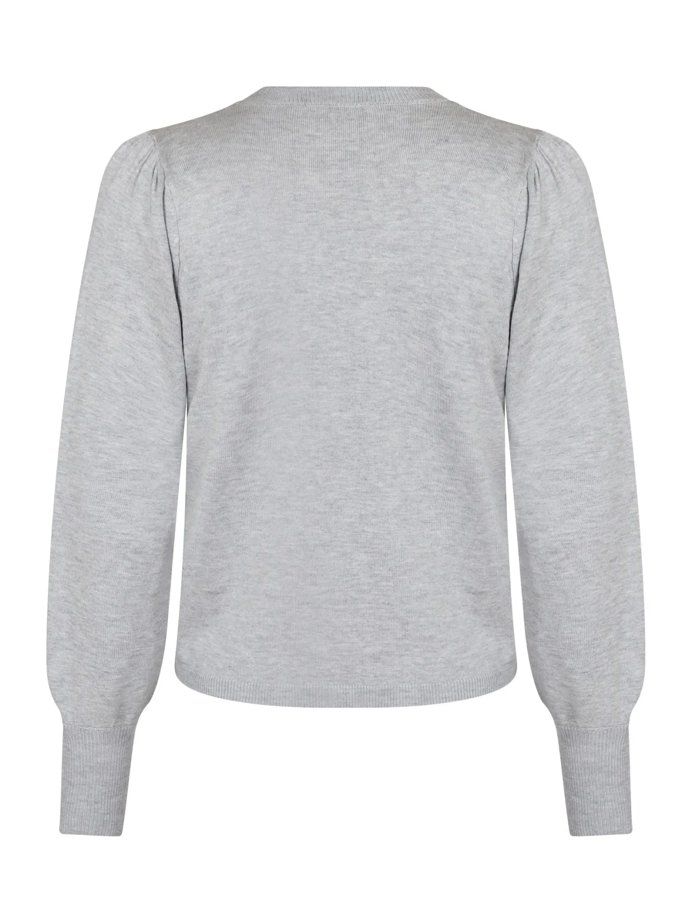 Neo Noir Rose Solid Knit Cardigan Light Grey Melange