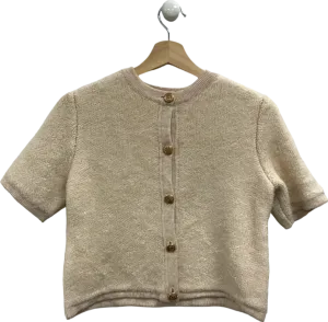 New Look Cream Short Sleeve Cardigan UK 8