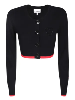 O-Neck black/red cardigan
