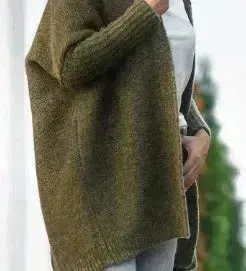 Oversized Head cover Knitted Long Kimono Cashmere Cardigan for Women