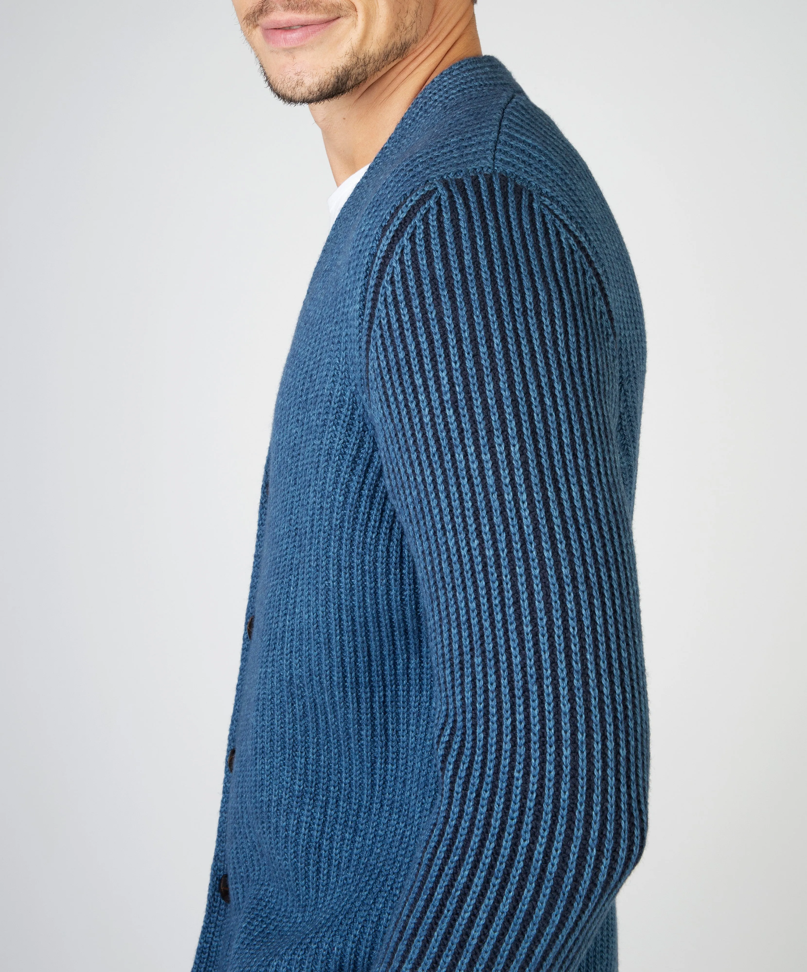 Pinstripe Cardigan Harbour Blue