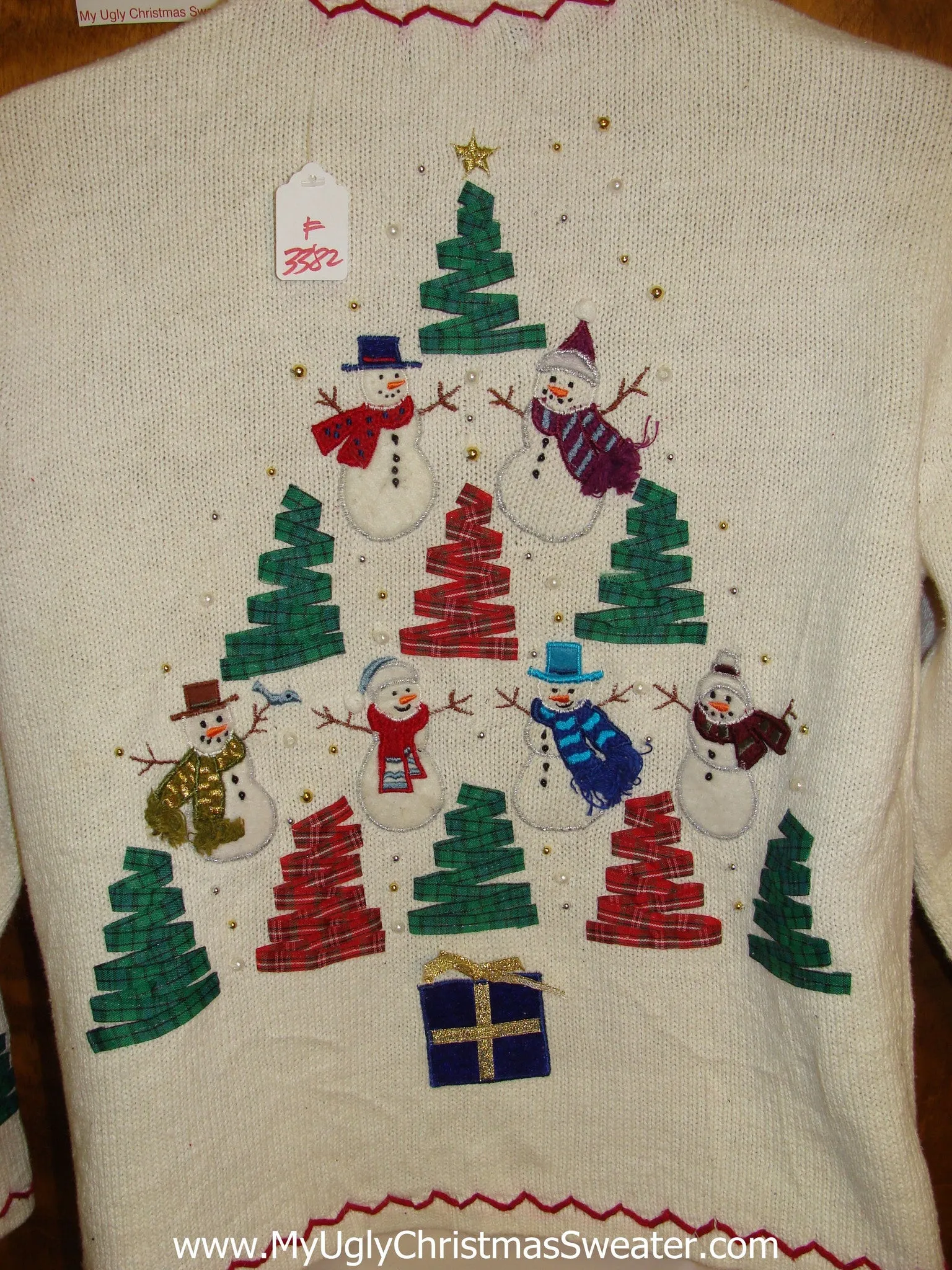 Plaid Trees 2sided Cheap Ugly Christmas Sweater