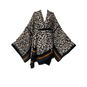Pre Order: Chic Leopard Print Midi Kimono Cardigan - WINI