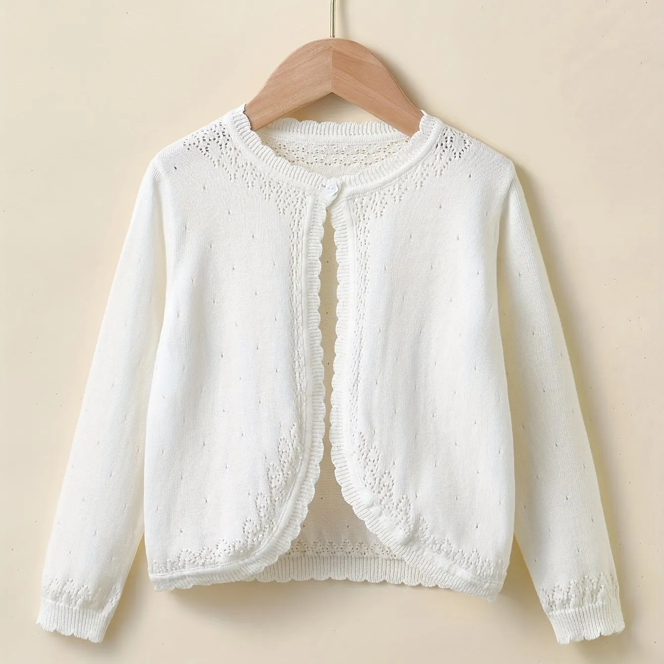 Premium Cotton Baby Cardigan - Stylish Openwork Design for Comfort and Durability