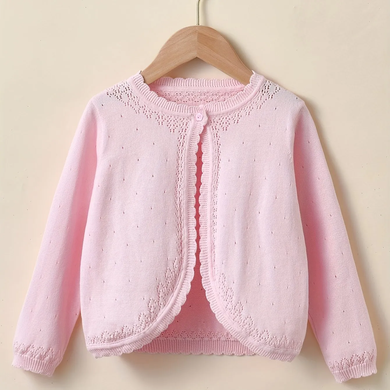 Premium Cotton Baby Cardigan - Stylish Openwork Design for Comfort and Durability