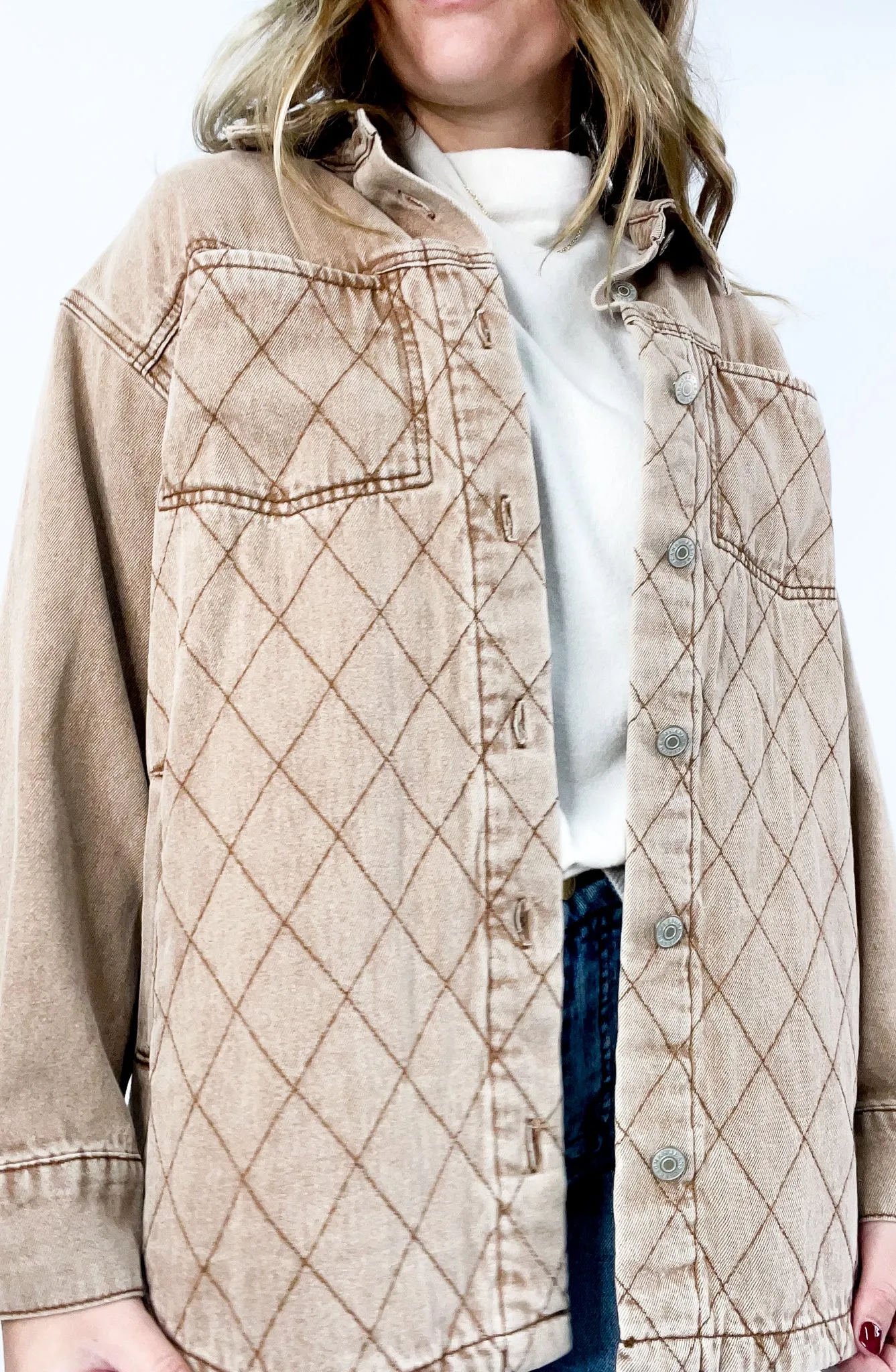 Quilted Button Down Jacket
