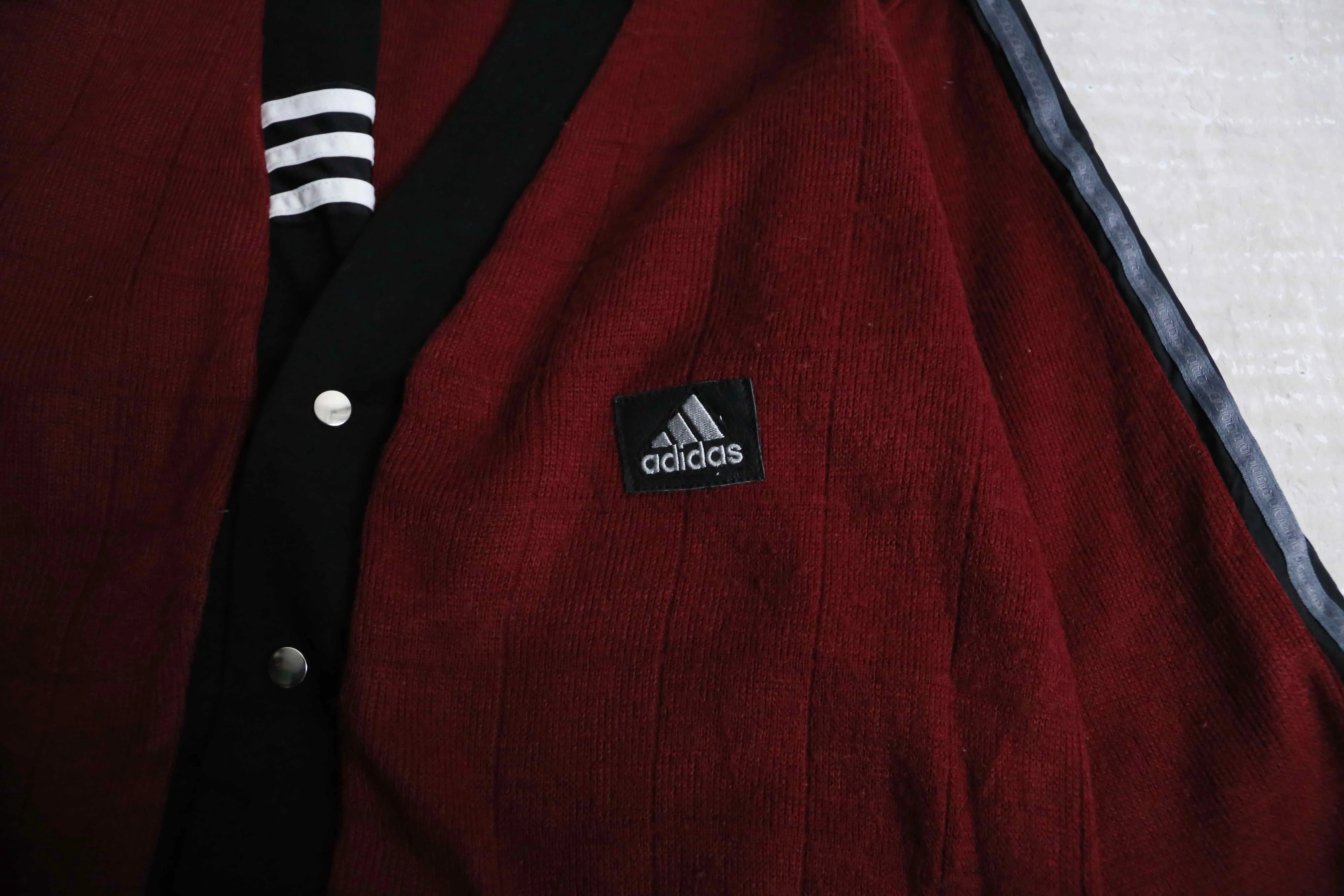 "Re:make" track×knit cardigan