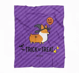 "Witchy Corgi" Fleece Blanket | Halloween Collection