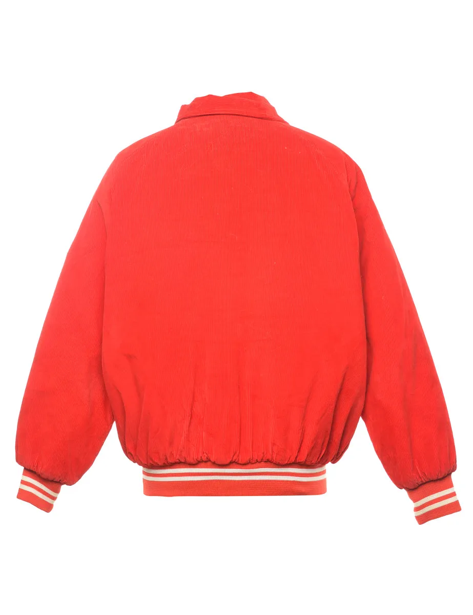 Red Corduroy Hockey Team Jacket - XL
