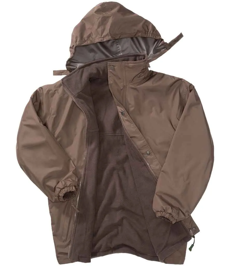 Result Fleece Lined StormDri 4000 Waterproof Jacket | Brown/Brown