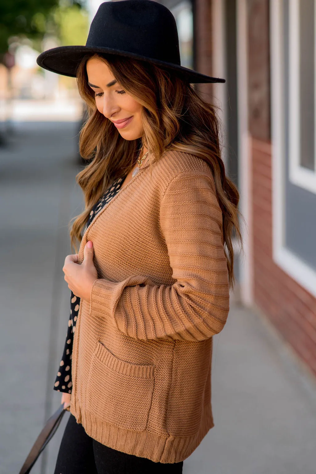 Ribbed Sleeve Knit Cardigan