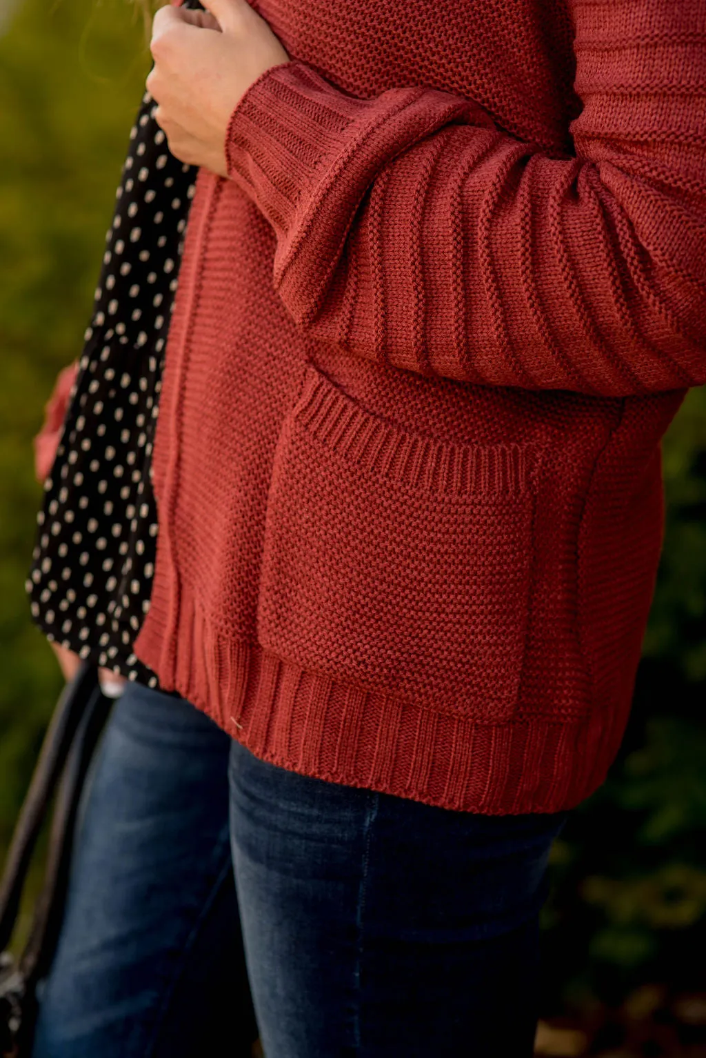 Ribbed Sleeve Knit Cardigan