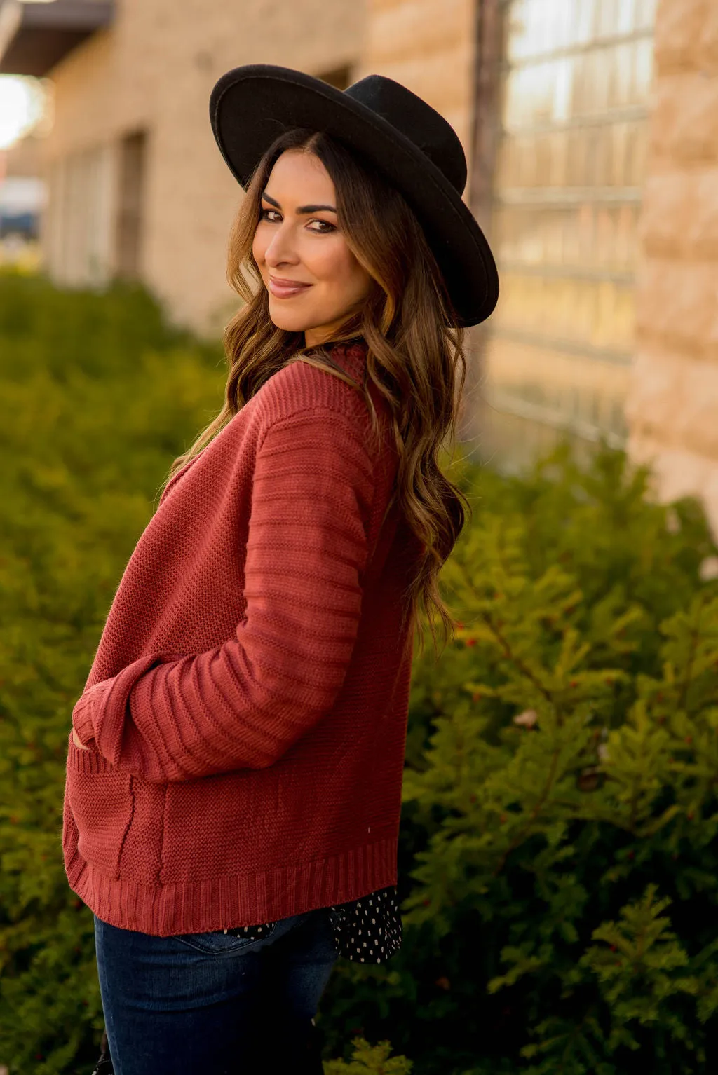 Ribbed Sleeve Knit Cardigan