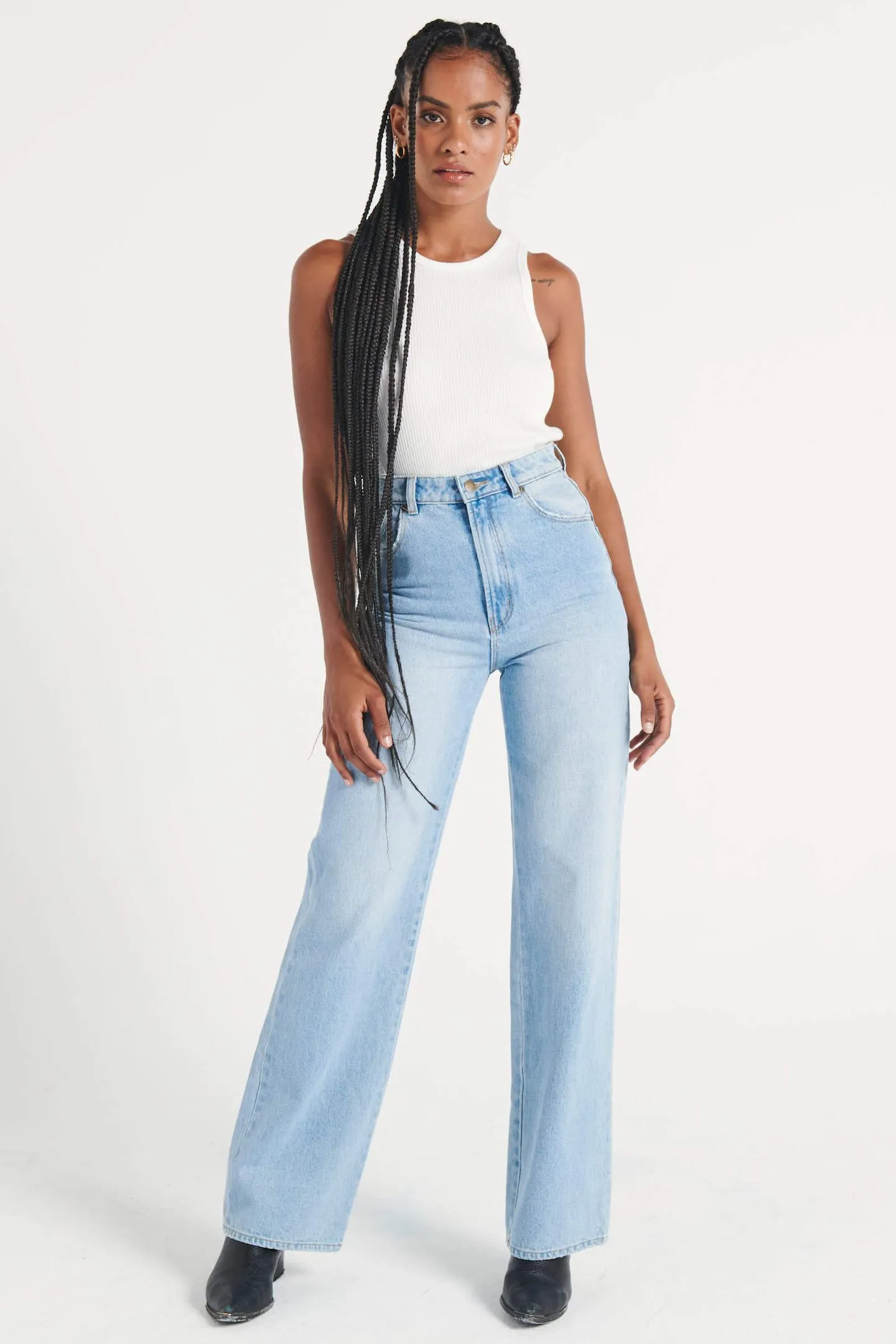 ROLLAS Heidi Wide Leg Jean - Old Stone