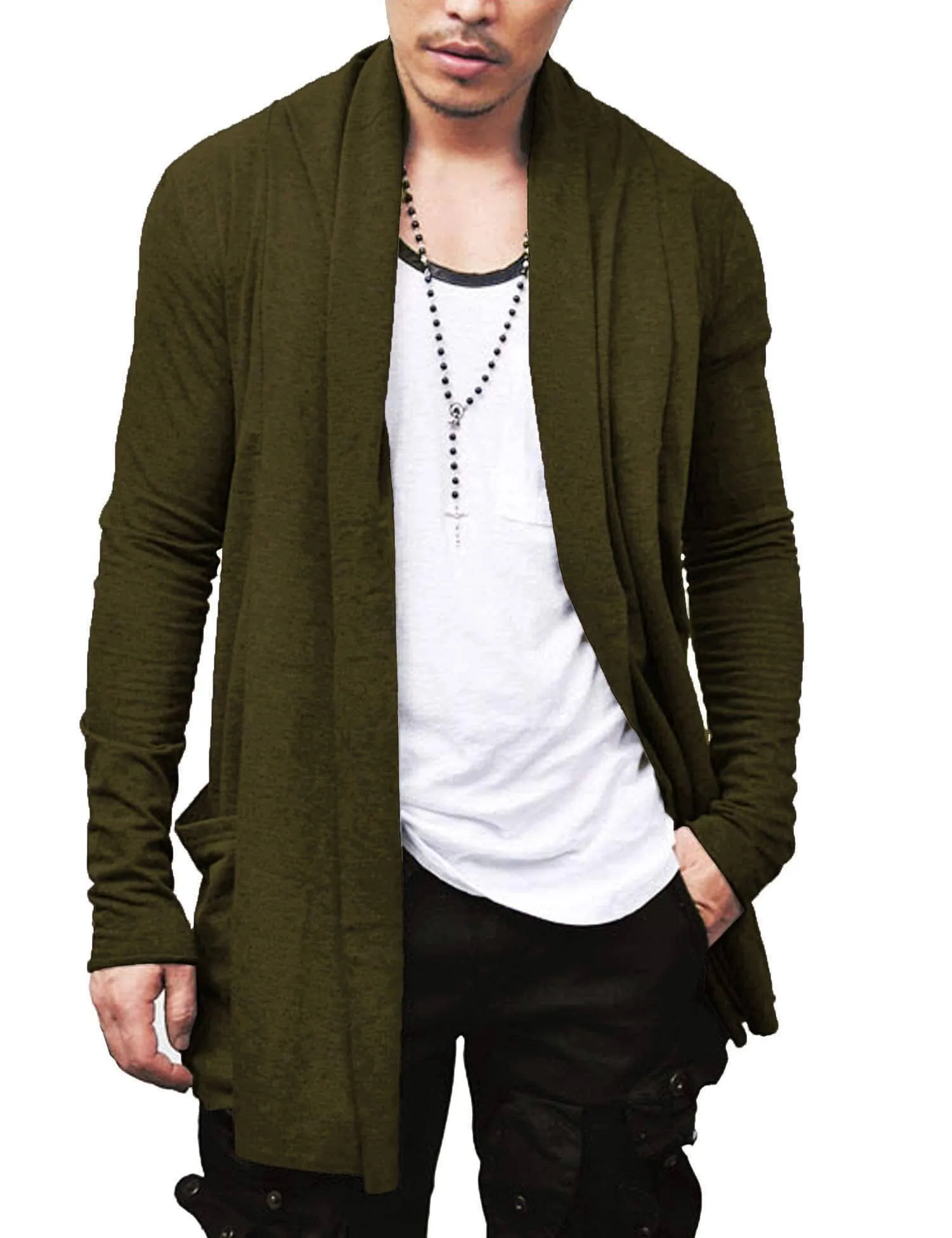Ruffle Shawl Collar Knitted Cardigan (US Only)