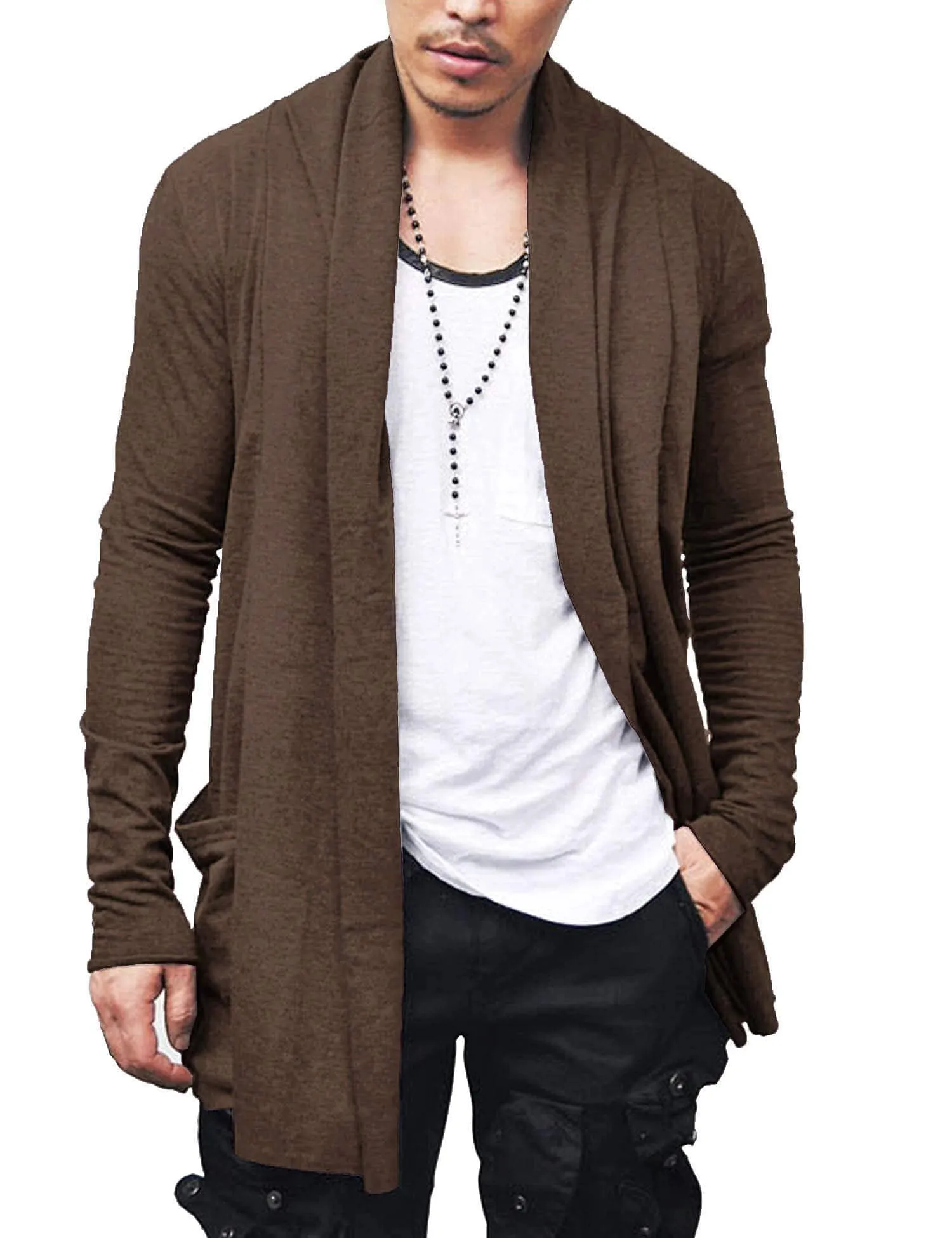 Ruffle Shawl Collar Knitted Cardigan (US Only)
