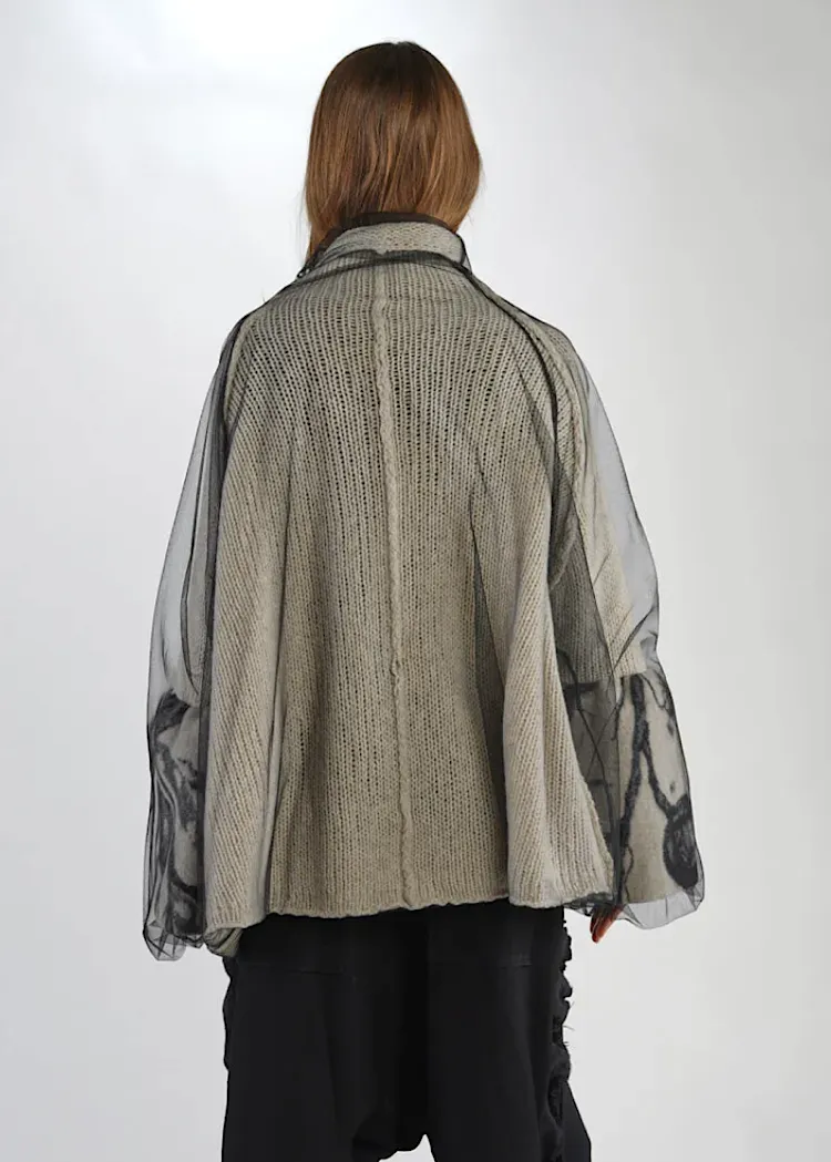 RUNDHOLZ MAINLINE CARDIGAN *BLACK JACQUARD* (Shown in BONE JACQUARD)