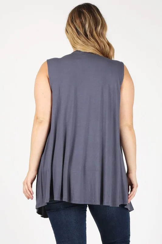 Sleeveless Loose Fit Vest Cardigan
