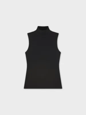 SLEEVELESS MOCK TURTLENECK-BLACK
